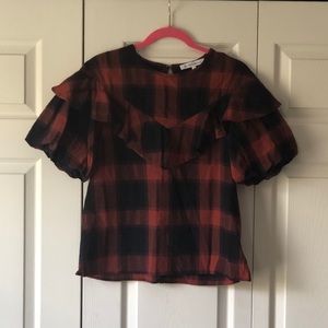 Plaid BCBG top